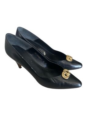 Caressa Black Leather Heels Size 6 M (Vintage from the 80’s)